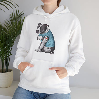 I Love Mom Pit Bull Hoodie | Funny Dog Tattoo Mother’s Day Sweatshirt - Stylfer