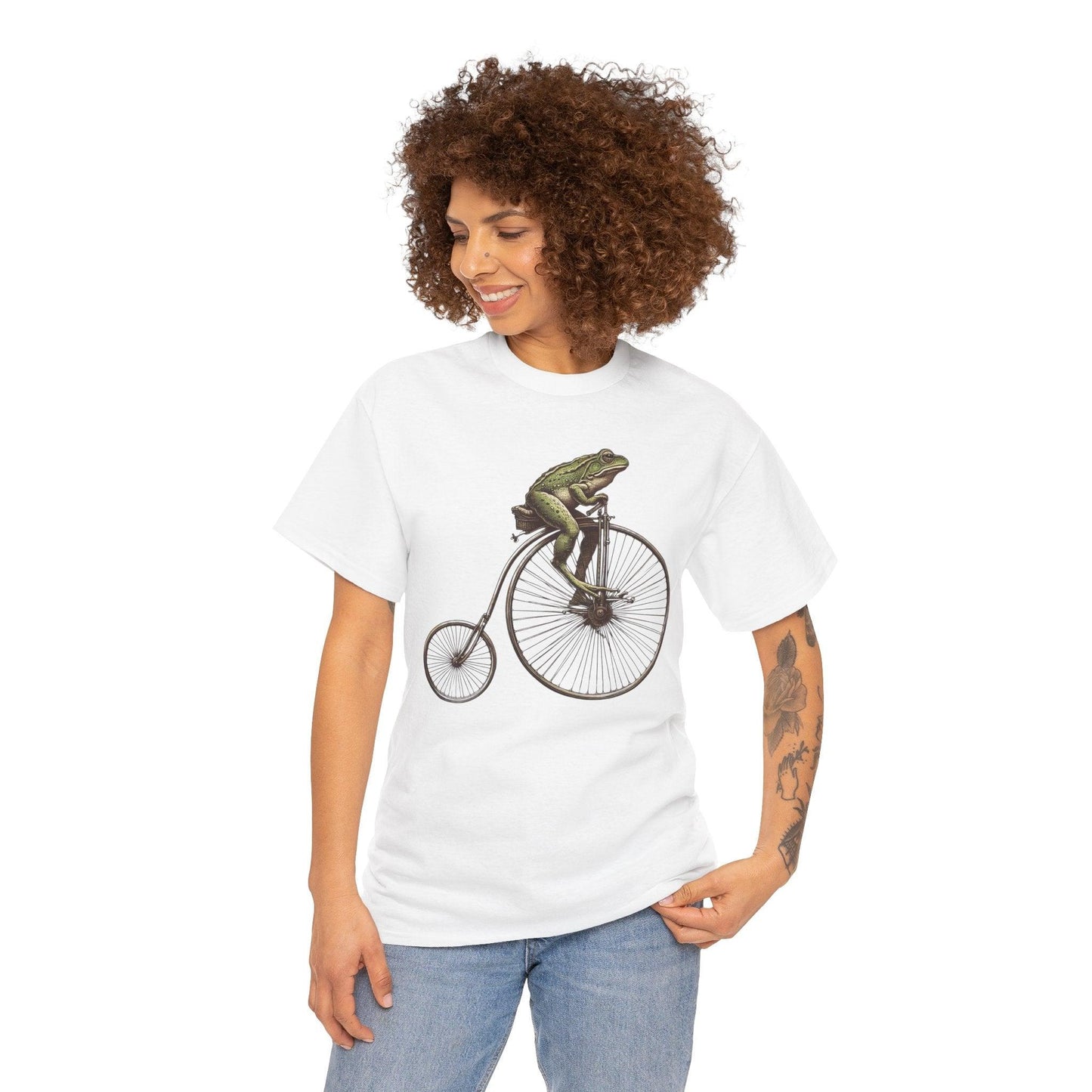 Cycling Frog Vintage Bicycle Shirt | Fun Retro Design - Stylfer