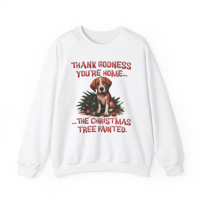 Thank Godness You're Home Christmas Sweatshirt | Funny Dog Sweater - Stylfer