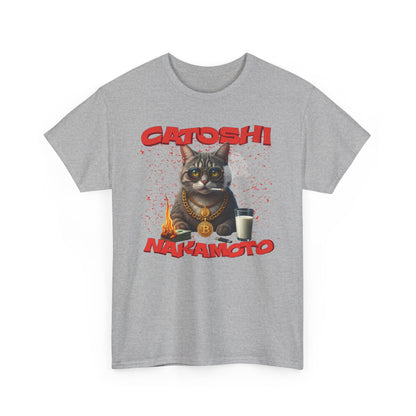 Catoshi Nakamoto Funny T-Shirt – Bitcoin Meme Cat Graphic Tee