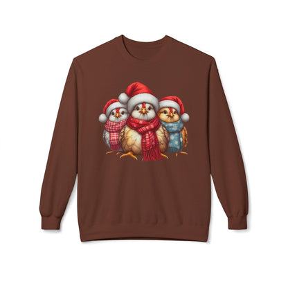 Christmas Chickens Funny Sweatshirt | Animal Lovers Farmer Xmas Shirt - Stylfer