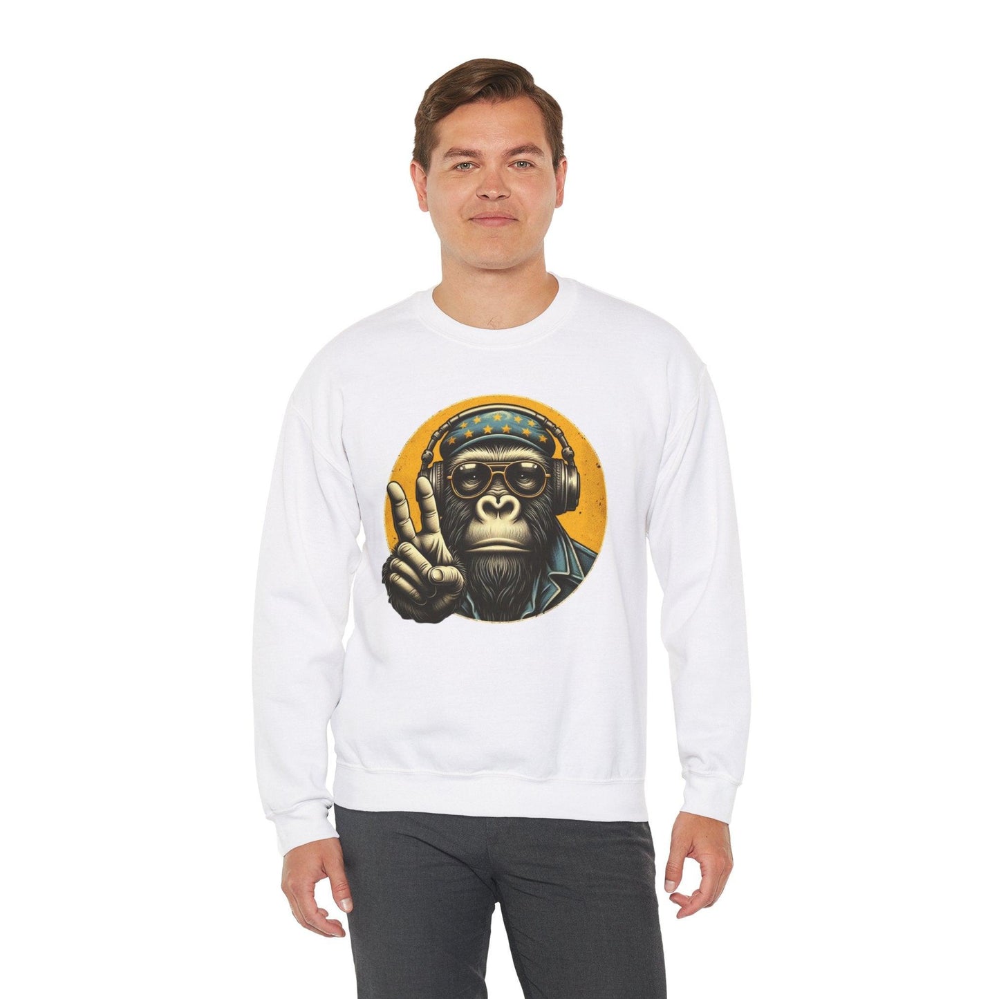 Cool Monkey Sweatshirt | Funky Monkey Face Sweatshirt for Men & Women - Stylfer