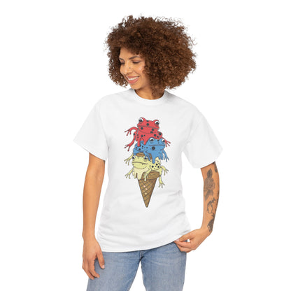 Frogs Ice Cream Funny T-Shirt | Humorous Graphic Tee for Ice Cream Lovers