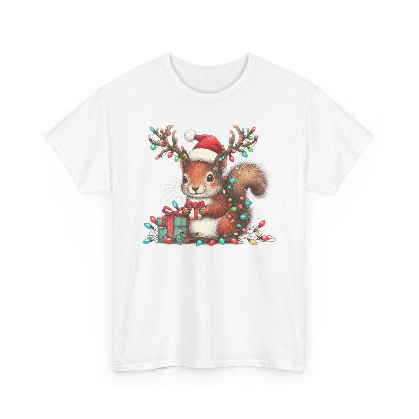 Funny Squirrel Christmas Shirt | Cute Xmas Lights Holiday Santa Tee - Stylfer