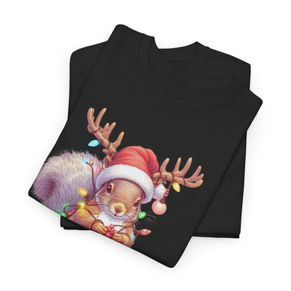 Squirrel Funny Christmas Shirt | Cute Xmas Lights Holiday Santa Tee - Stylfer