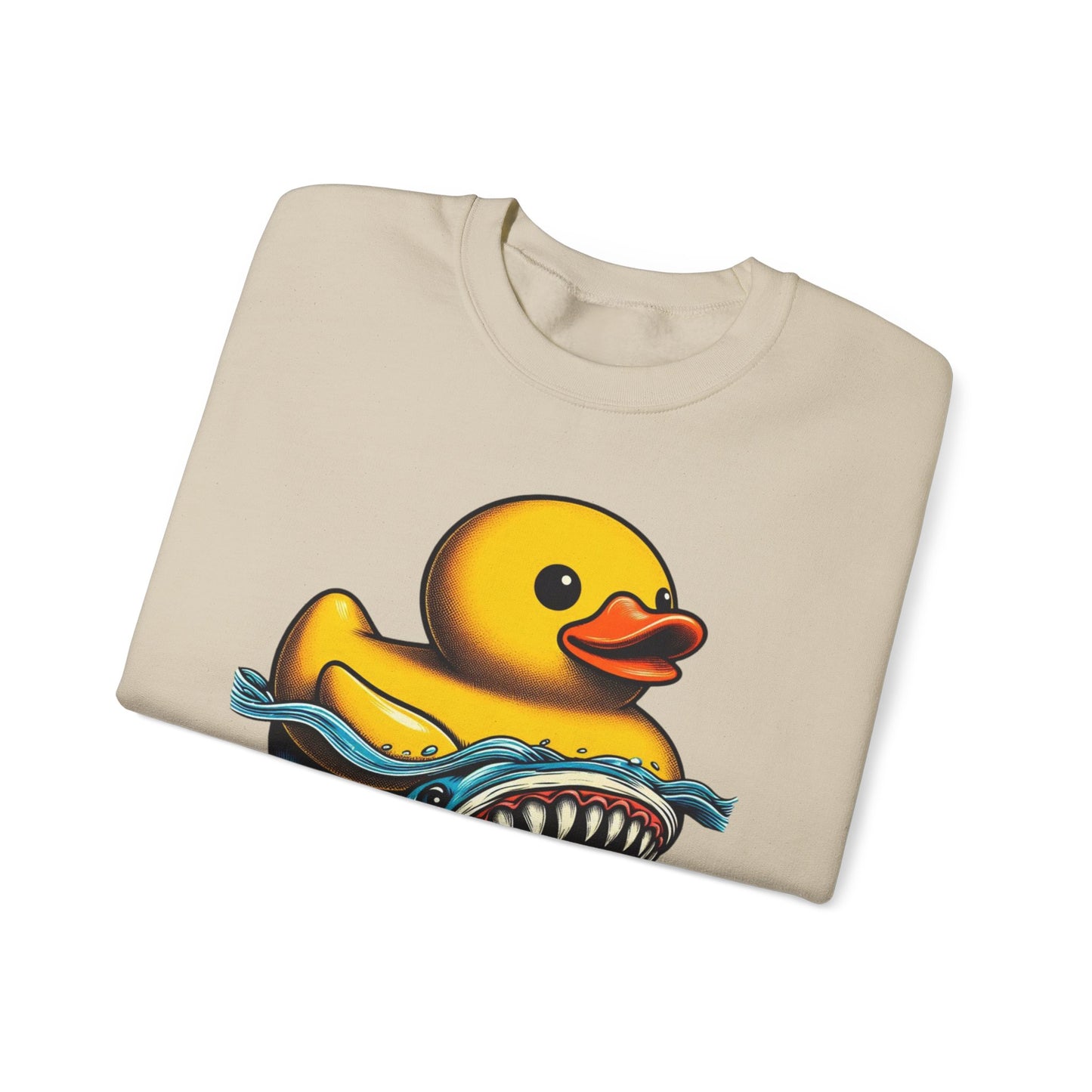 Monster Duck Shark Sweatshirt – Funny Horror Novelty Graphic Pullover