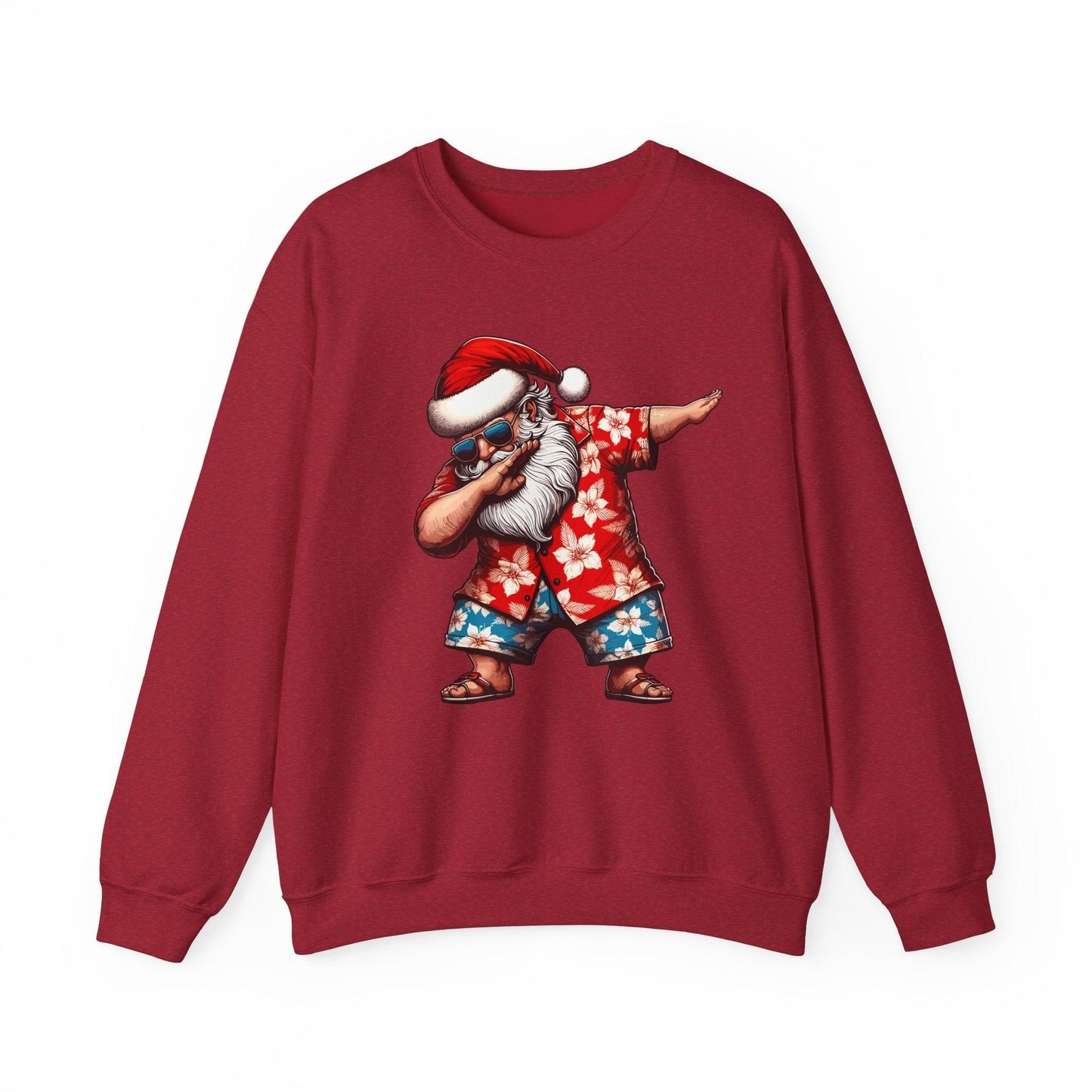 Hawaiian Dabbing Santa | Funny Christmas Sweatshirt for Cozy Festivities - Stylfer