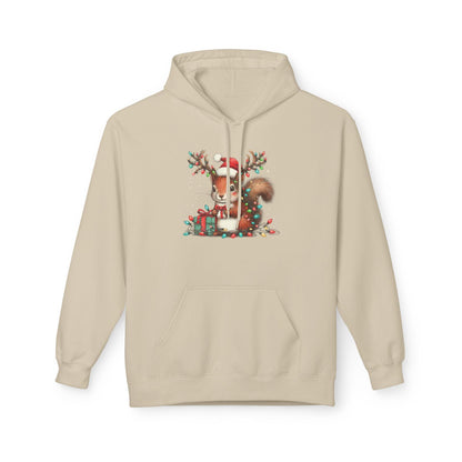 Funny Squirrel Christmas Hoodie | Cute Xmas Lights Santa Shirt - Stylfer