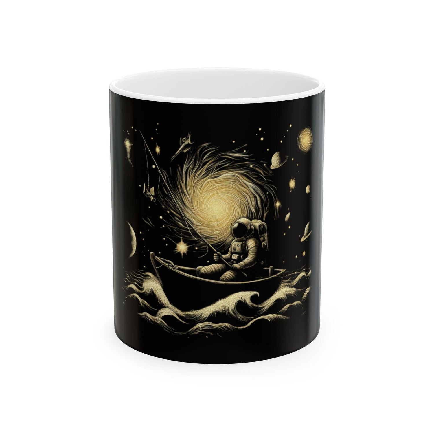 ISS Space Fishing Astronaut Ceramic Mug | Space Travel Gift - Stylfer