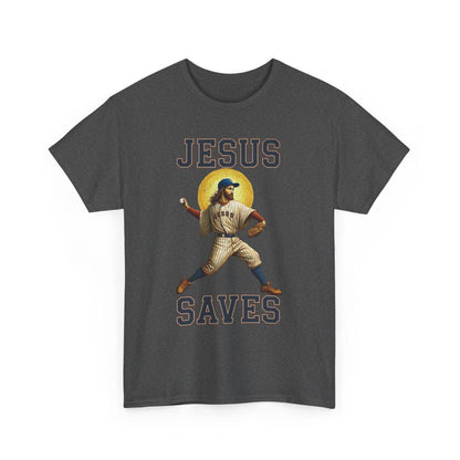 Jesus Saves Christmas T-Shirt | Personalized Baseball Holiday Te - Stylfer