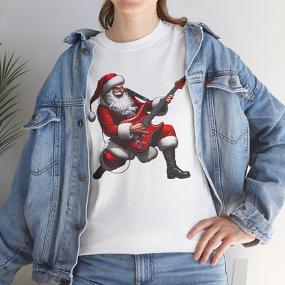 Santa Playing Guitar T-Shirt – Funny Vintage Santa Claus Christmas Shirt - Stylfer