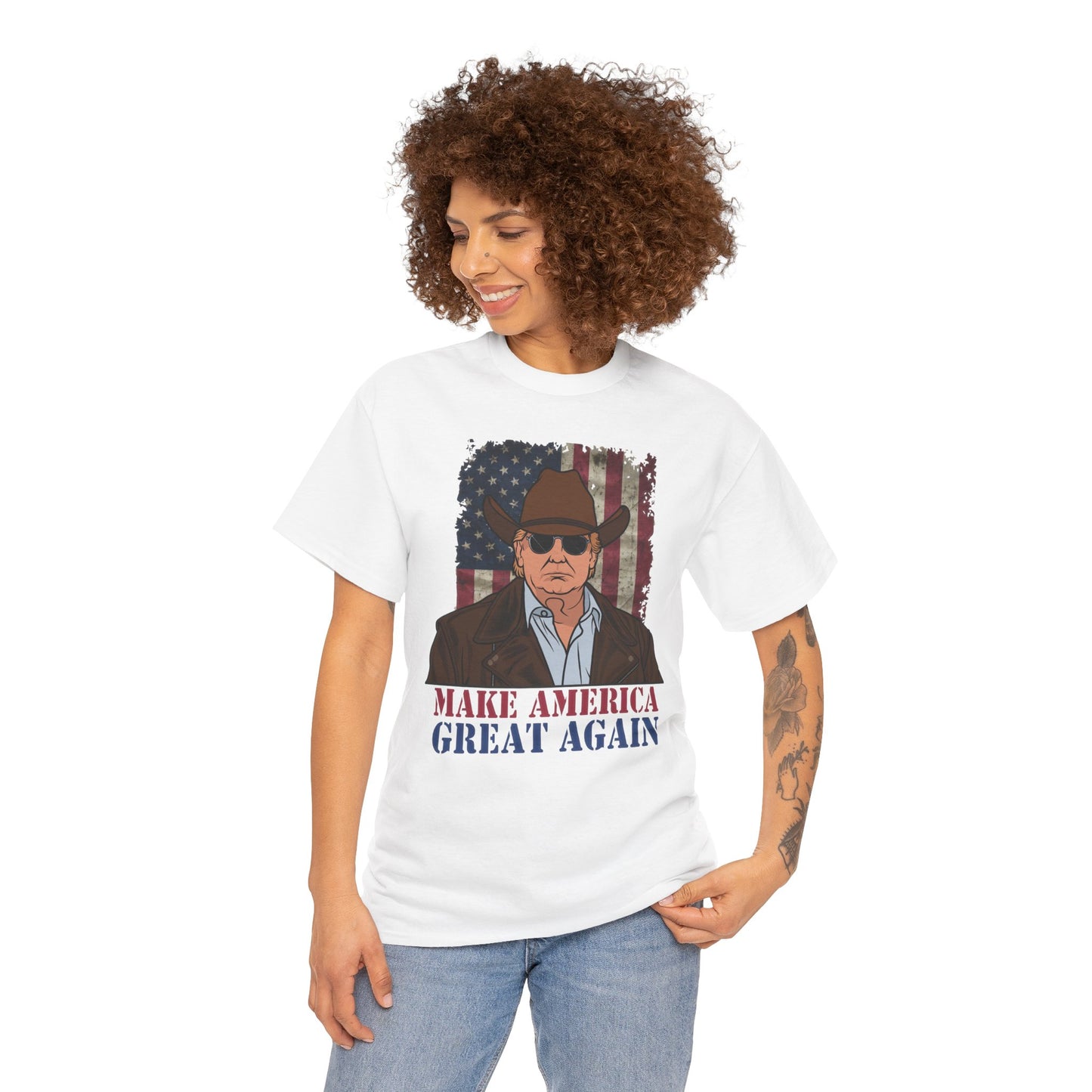 Make America Great Again Cowboy Trump T-Shirt – Patriotic Western Graphic Tee