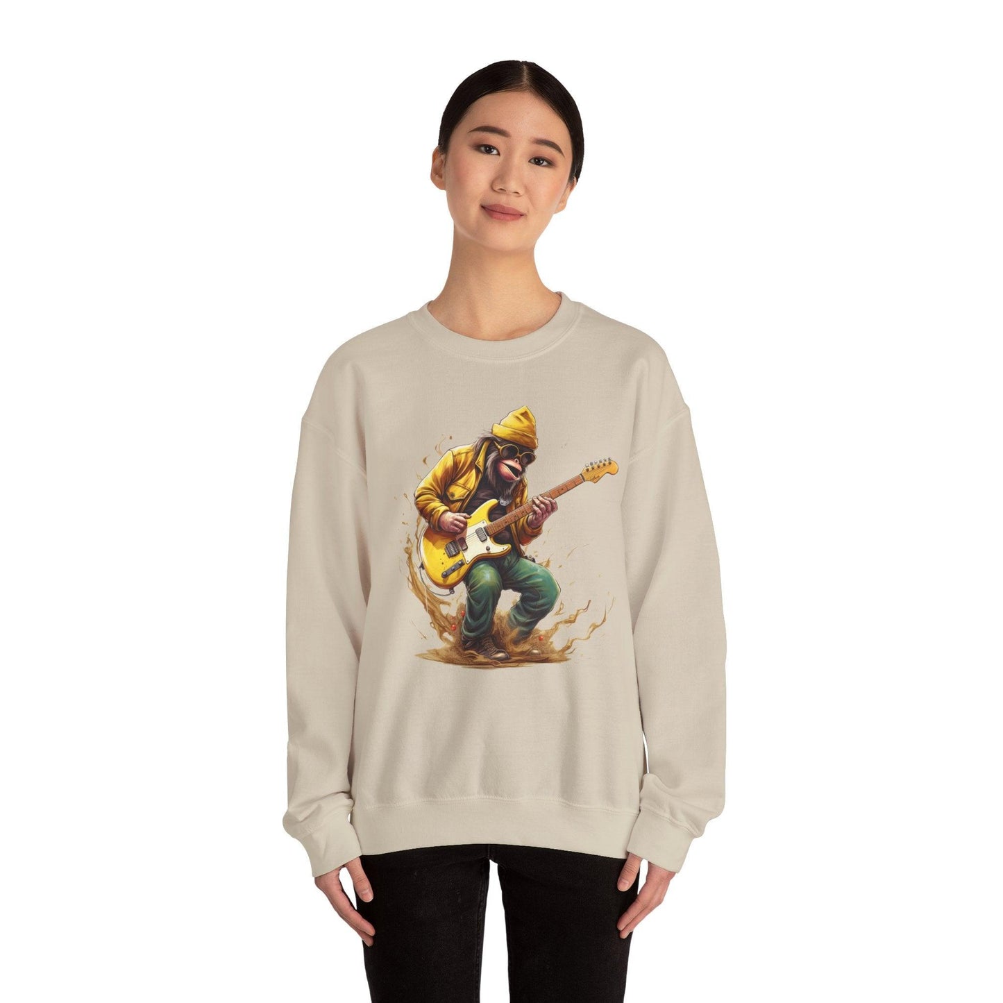 Monkey Guitar Sweatshirt | Cool Music Shirts for Men & Women - Stylfer