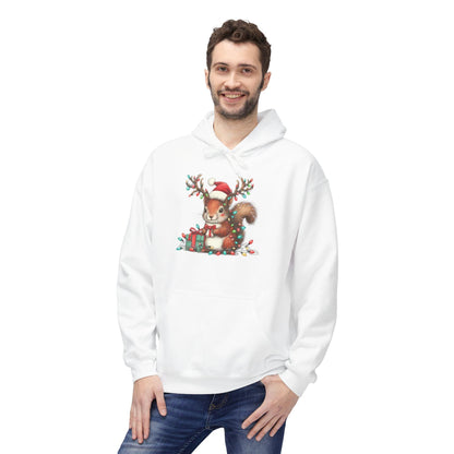 Funny Squirrel Christmas Hoodie | Cute Xmas Lights Santa Shirt - Stylfer