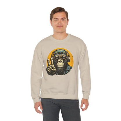 Cool Monkey Sweatshirt | Funky Monkey Face Sweatshirt for Men & Women - Stylfer