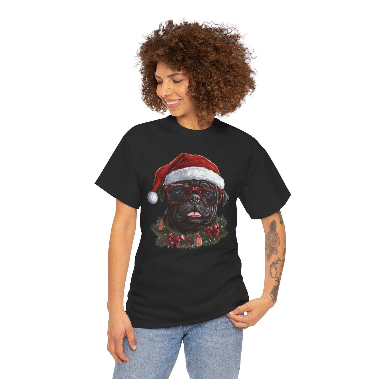 Funny Santa Pug Christmas T-Shirt – Cute Dog Lovers Holiday Gift Tee - Stylfer