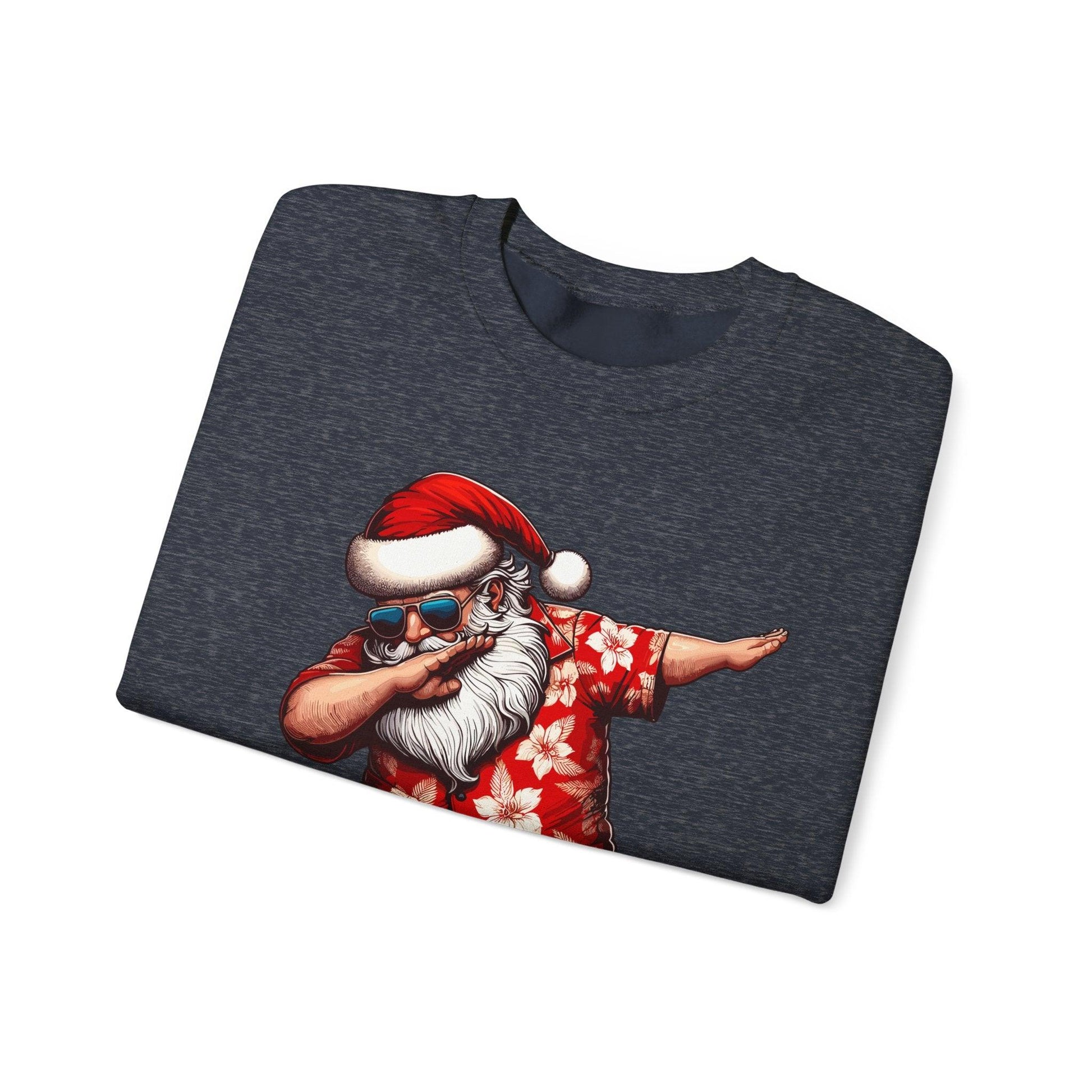 Hawaiian Dabbing Santa | Funny Christmas Sweatshirt for Cozy Festivities - Stylfer