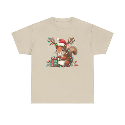 Funny Squirrel Christmas Shirt | Cute Xmas Lights Holiday Santa Tee - Stylfer