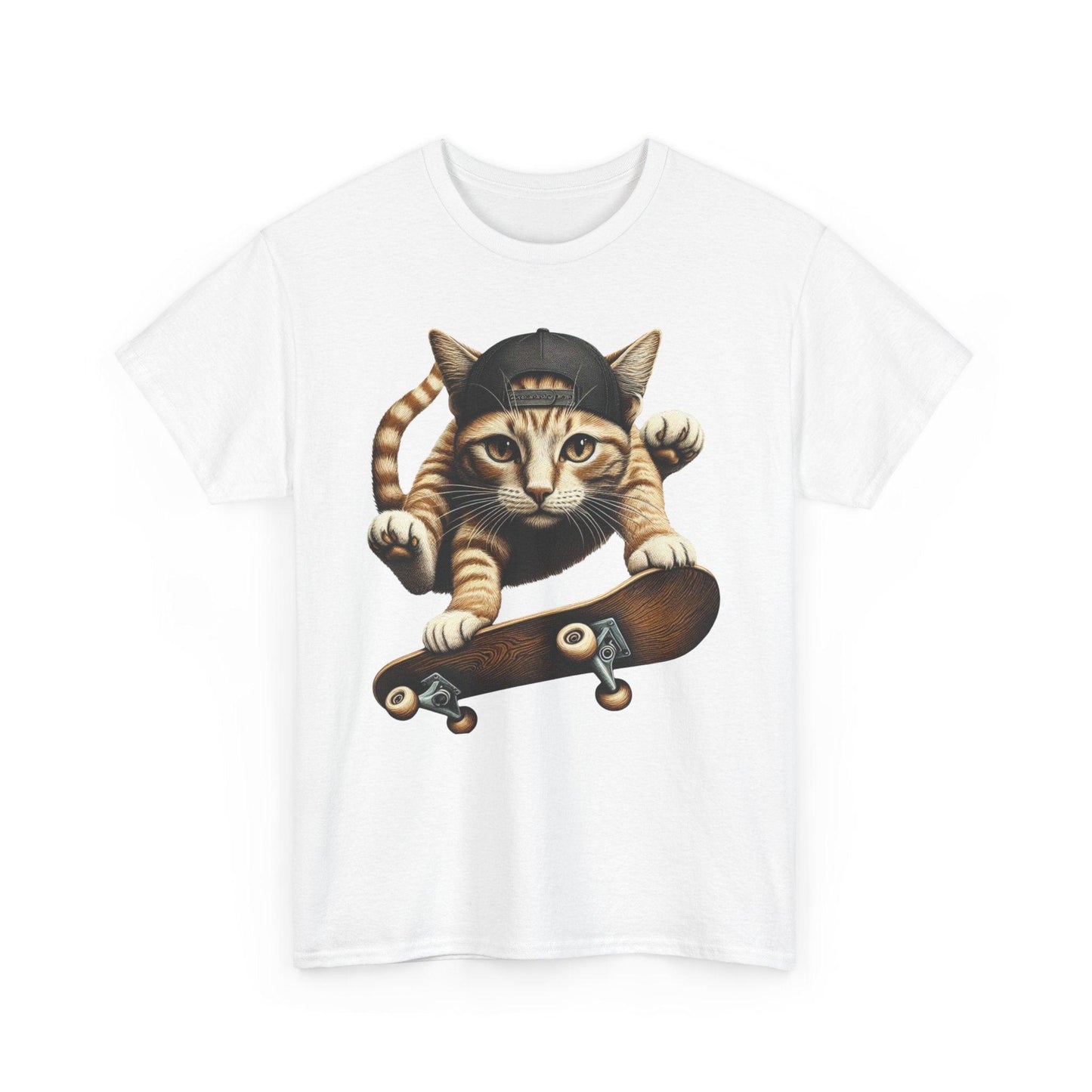 Skater Cat Skateboarding T-shirt - Stylfer