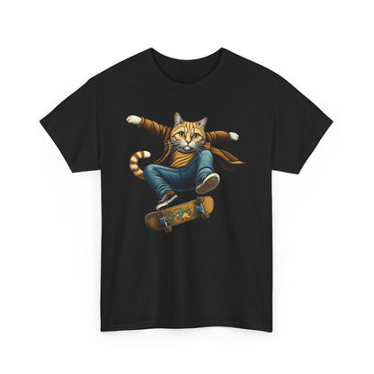 Cute Cat Skateboarding Shirt | Playful Feline Design - Stylfer