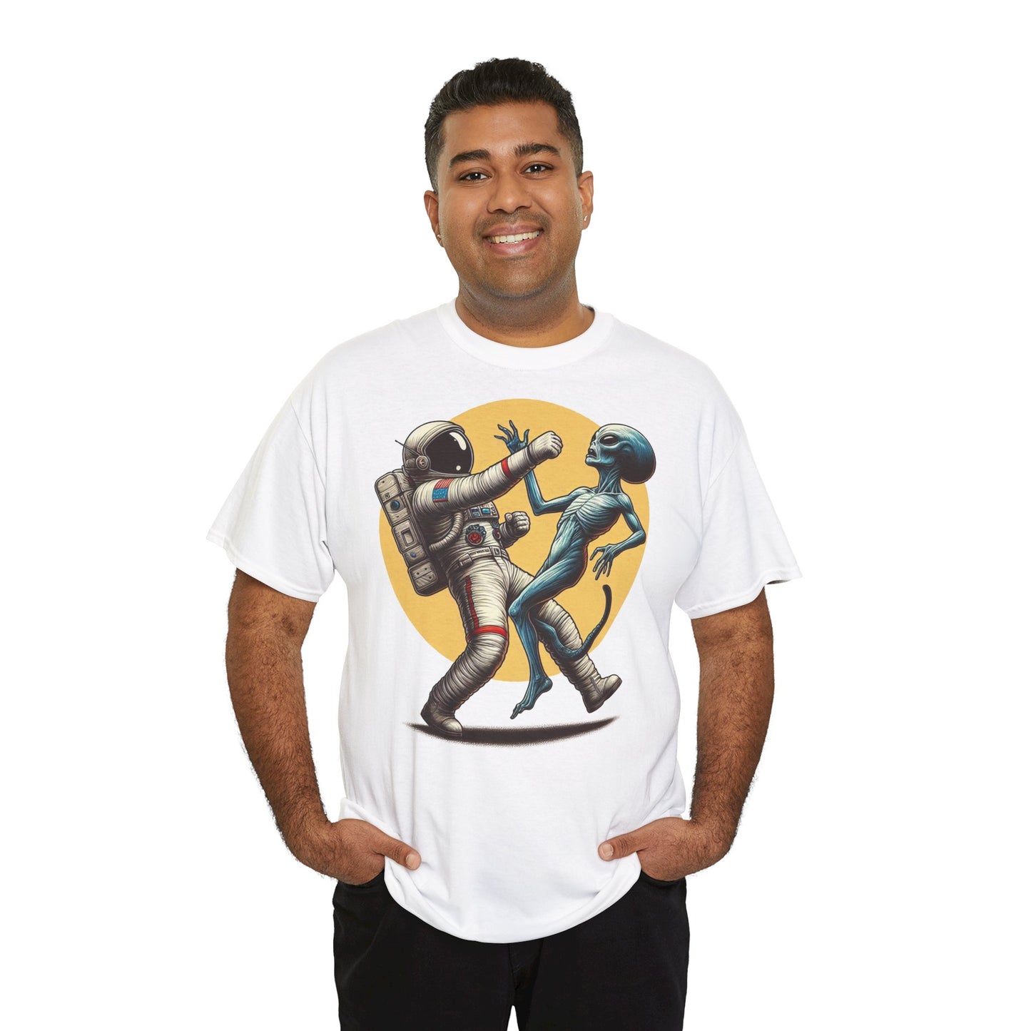 Astronaut vs. Alien T-shirt - Funny Space Lover UFO Graphic Tee