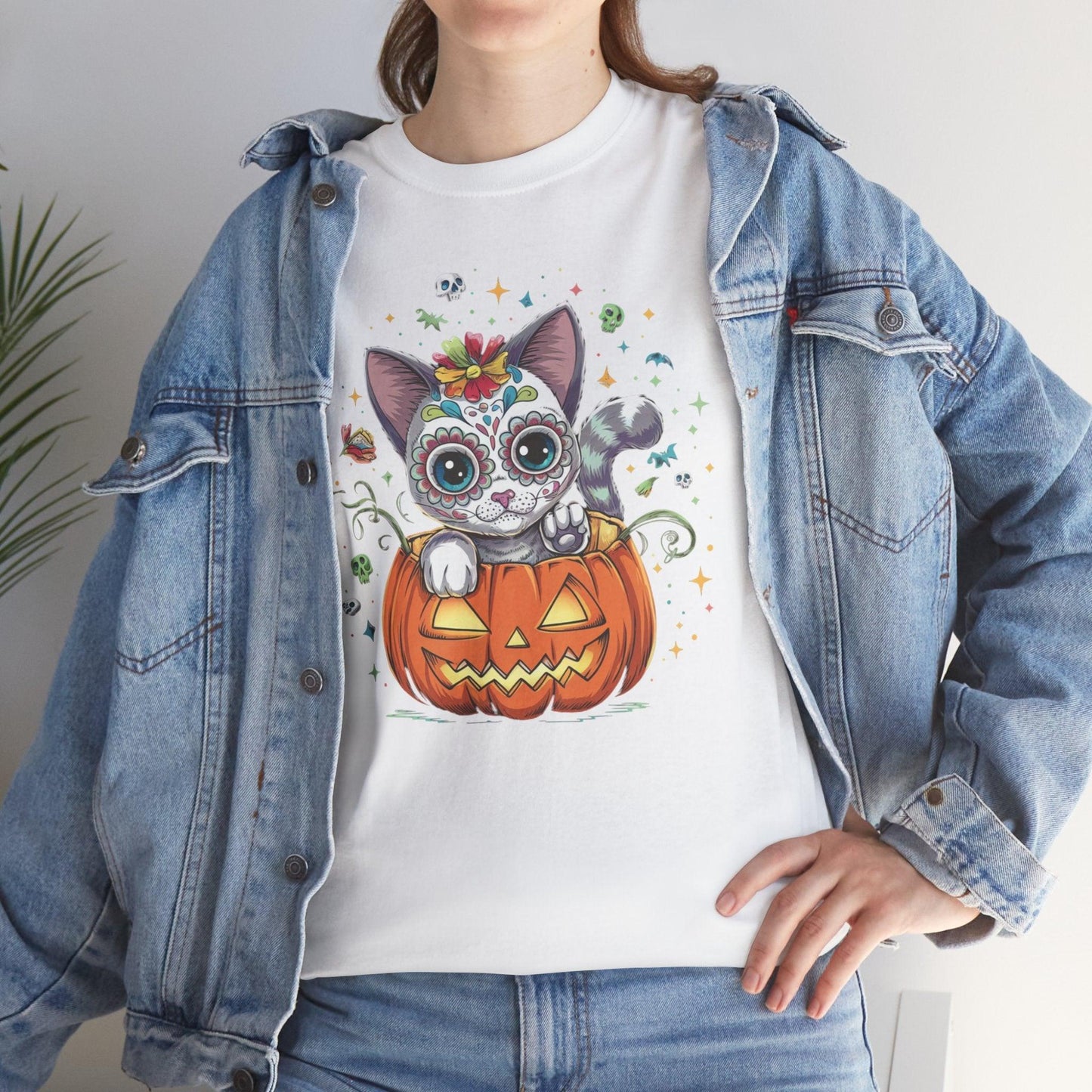 Day of the Dead Cat Shirt | Halloween Horror Design - Stylfer