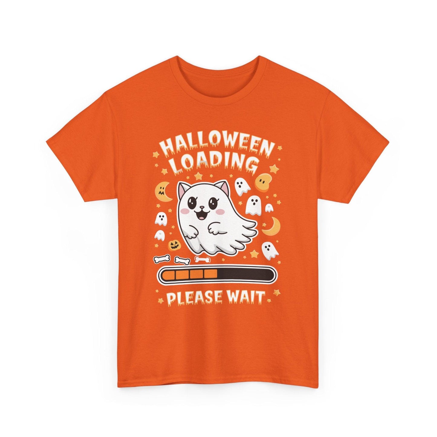 Cat Ghost Funny Shirt | Humorous Halloween Loading Graphic Tee - Stylfer