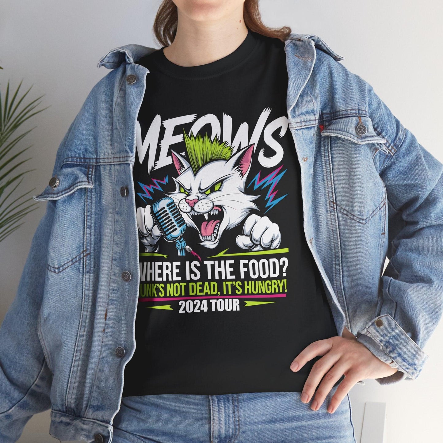 Punk’s Not Dead It’s Hungry Shirt | Funny Cat Humorous Tee - Stylfer