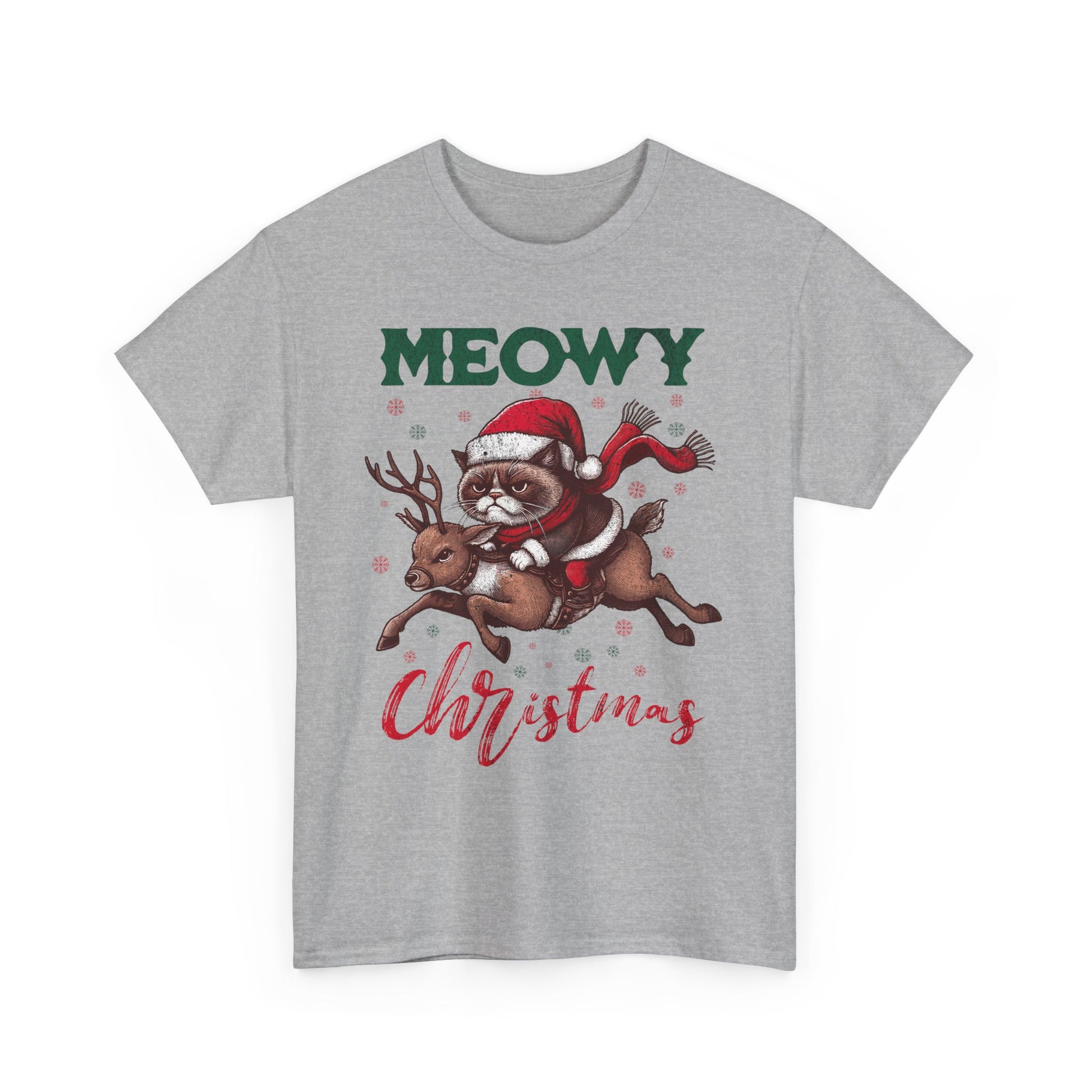 Funny Meowy Christmas Grumpy Shirt | Cat Lovers Vintage Holiday Te - Stylfer