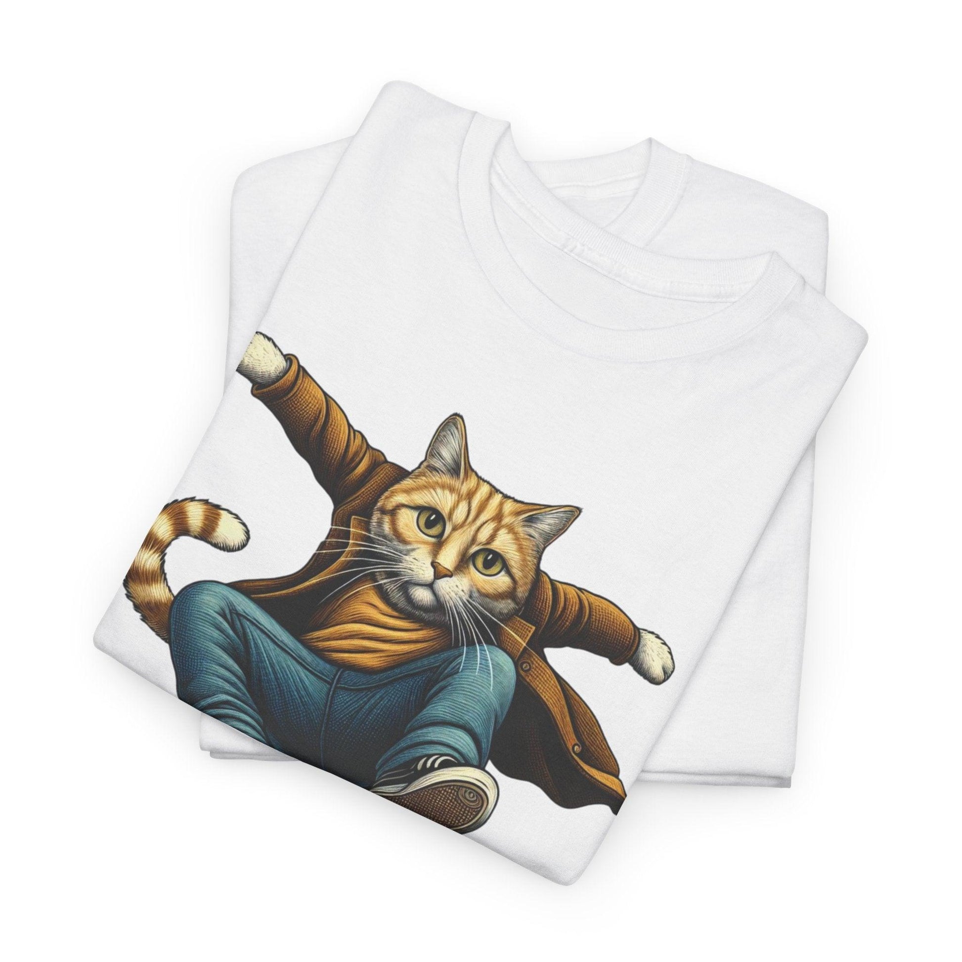 Cute Cat Skateboarding Shirt | Playful Feline Design - Stylfer