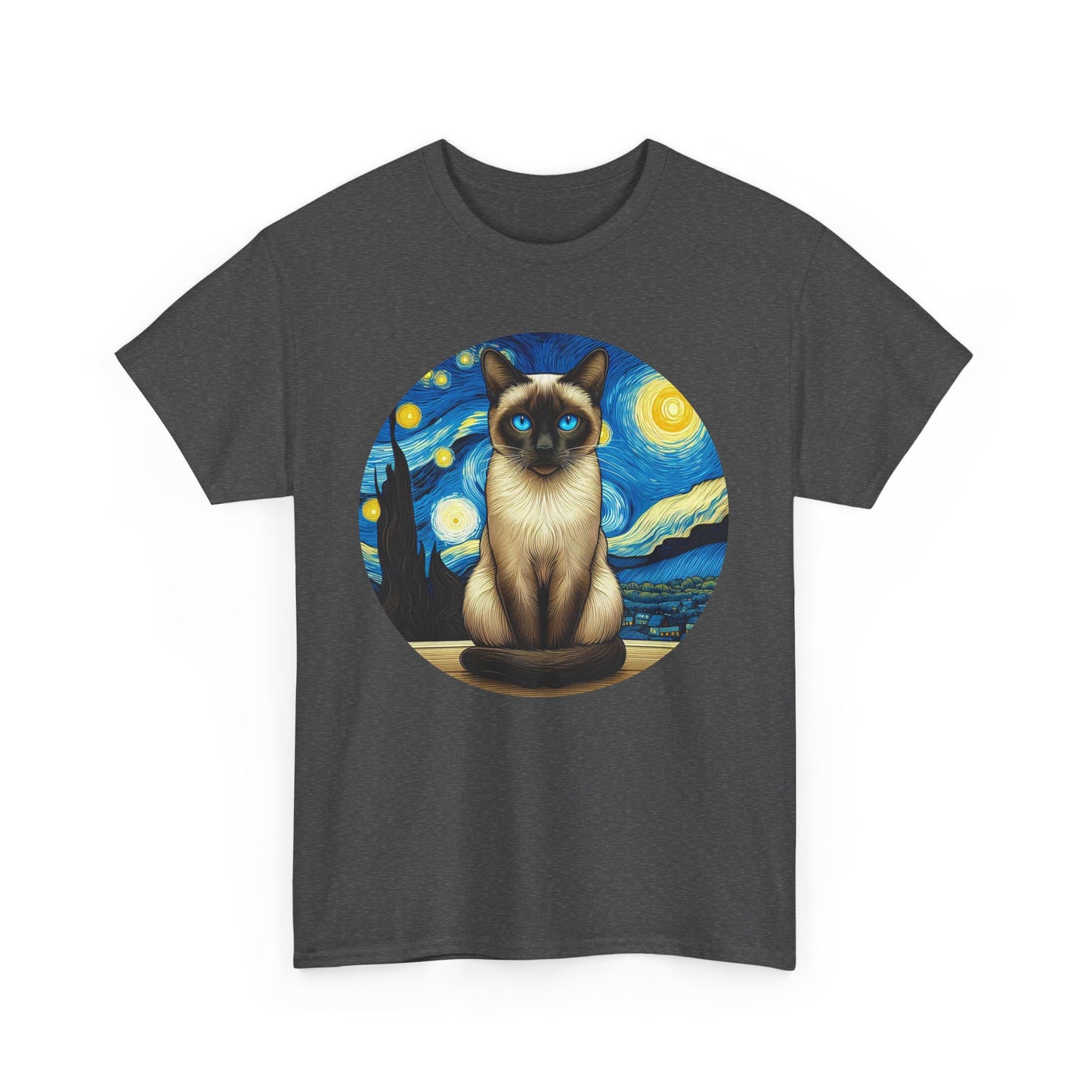 Siamese Cat T-shirt – Vintage Van Gogh Style Shirt for Cat Lovers