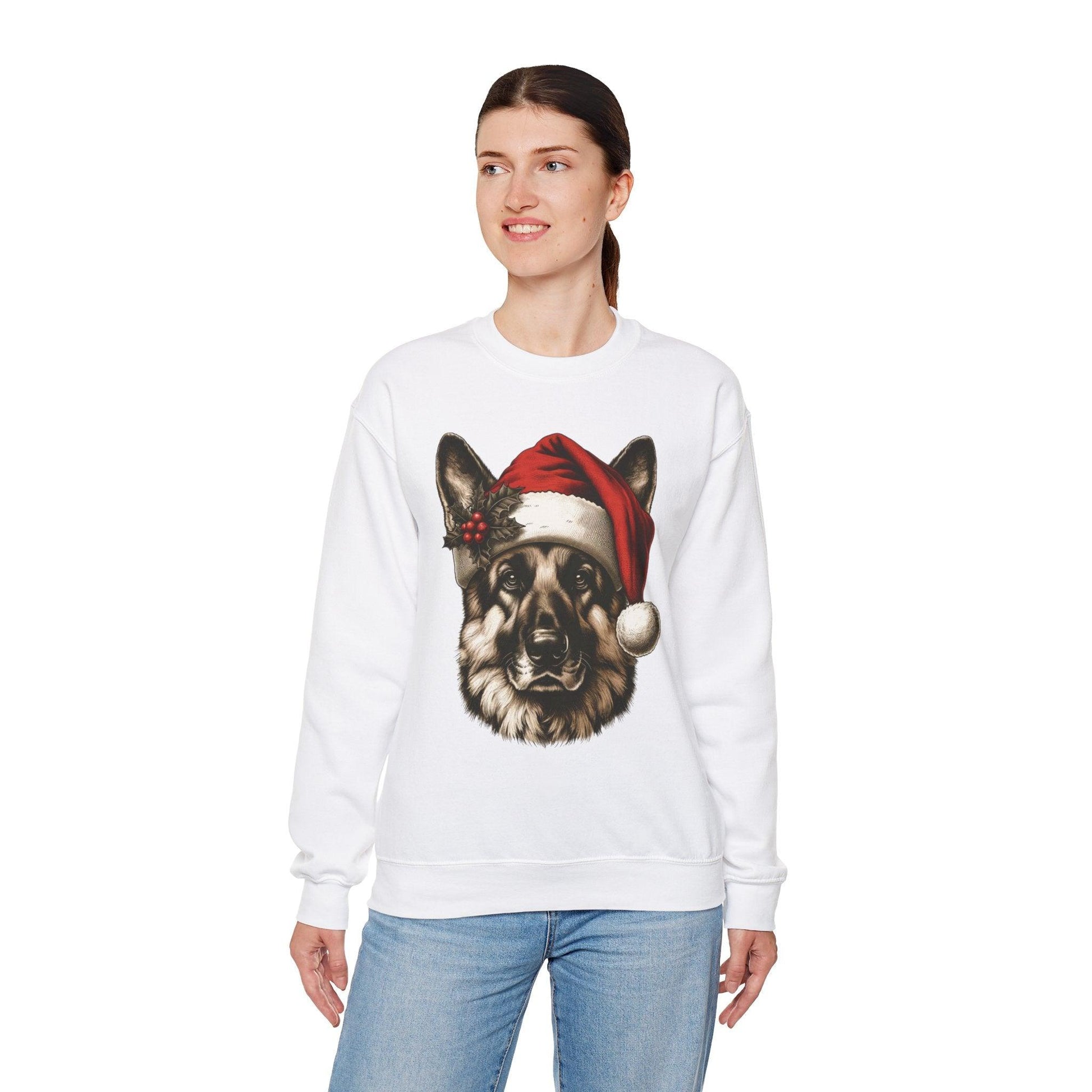 Funny German Shepherd Christmas Sweatshirt – Cozy Festive Dog Lover Apparel - Stylfer