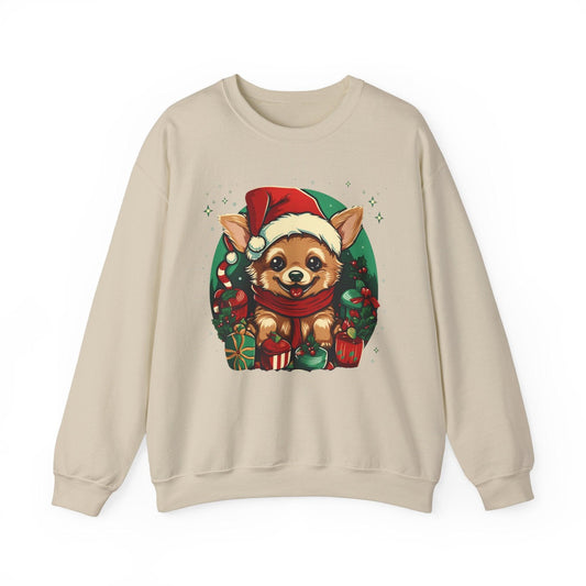 Chihuahua Santa Hat Sweatshirt | Ugly Christmas Sweater - Stylfer