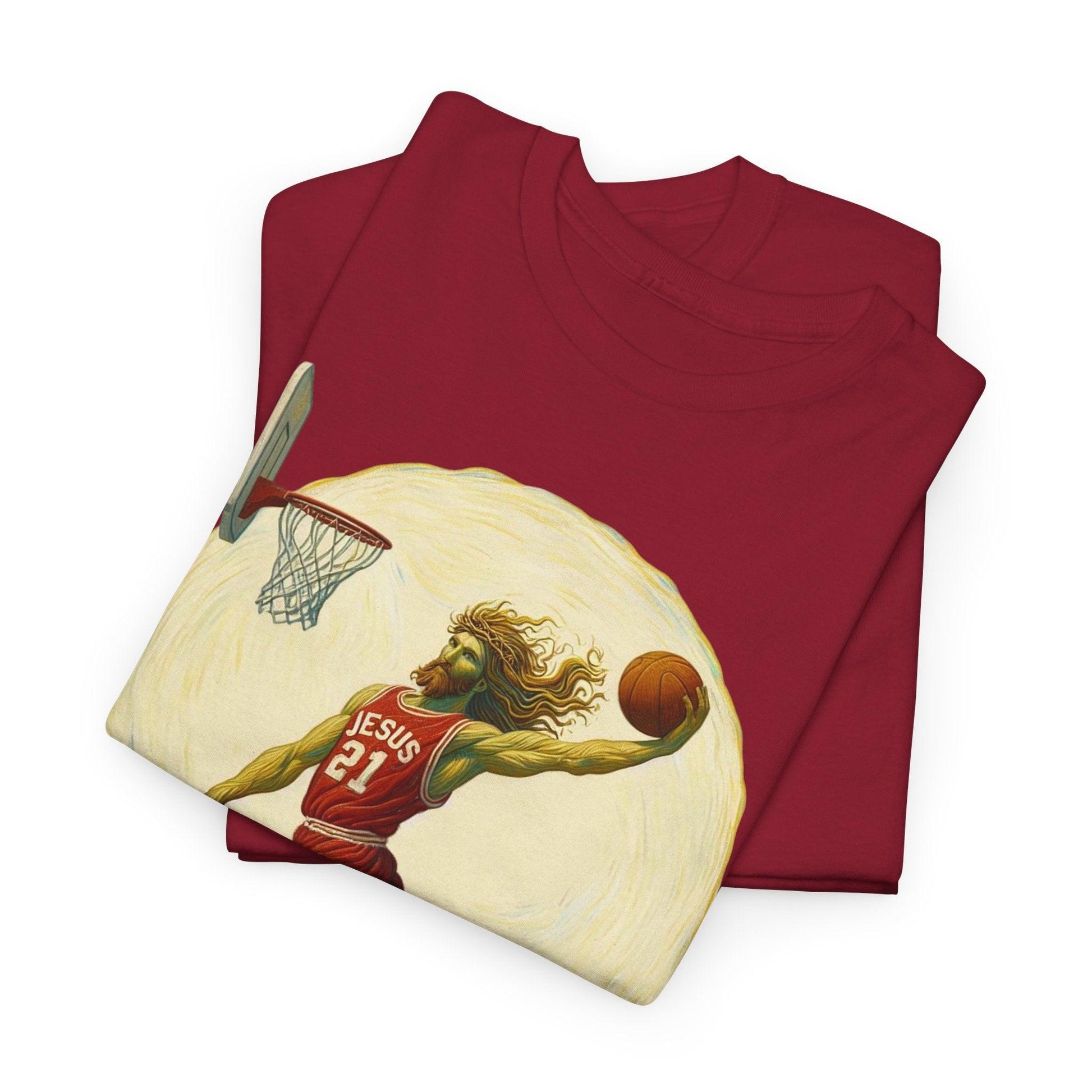 Jesus Basketball Christmas T-Shirt | Personalized Holiday Basketball Tee - Stylfer