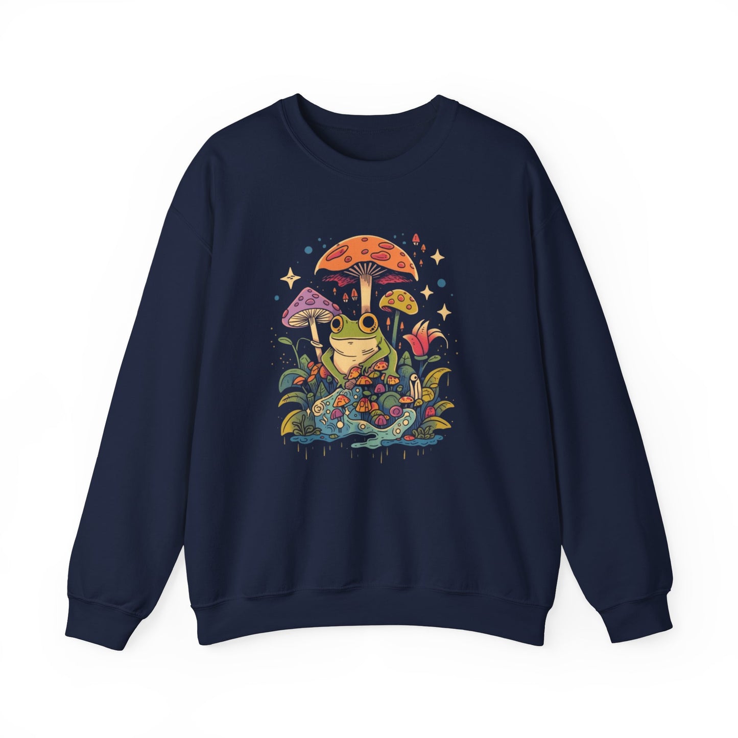 Frog on Mushrooms Sweatshirt | Cozy Whimsical Frog Lover Pullover