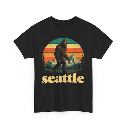 Sasquatch Seattle Mountains Retro T-shirt - Stylfer