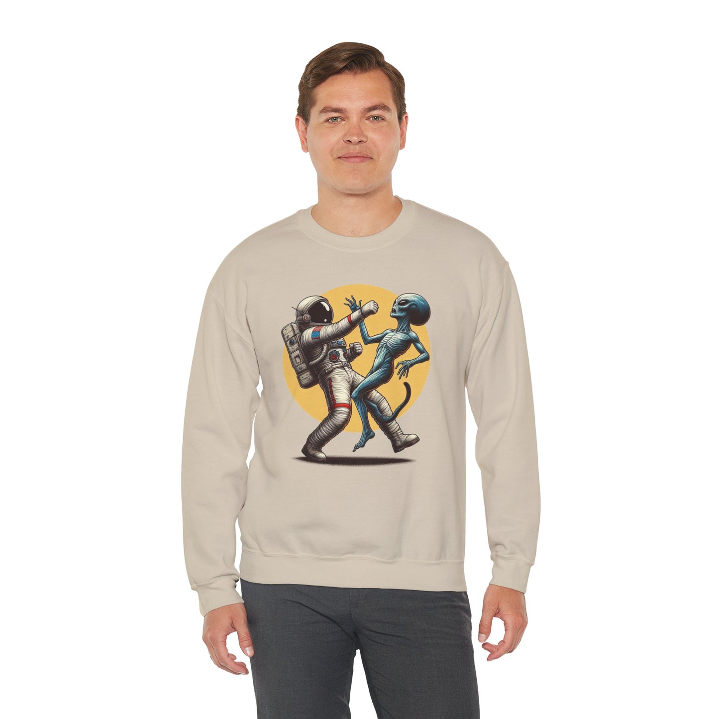 Astronaut vs. Alien Sweatshirt - Funny Space Lover UFO Pullover