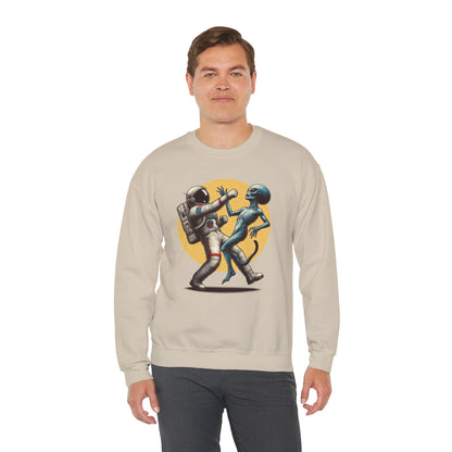 Astronaut vs. Alien Sweatshirt - Funny Space Lover UFO Pullover