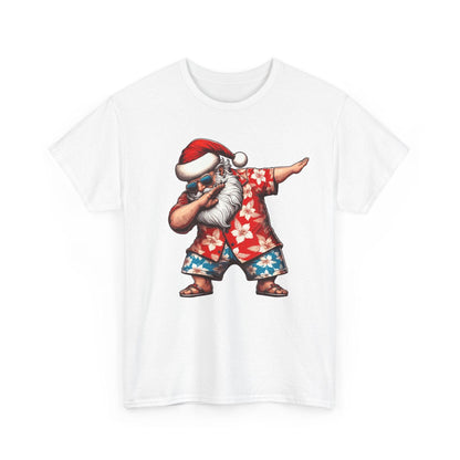 Hawaiian Dabbing Santa | Funny Christmas T-Shirt for Men & Women - Stylfer