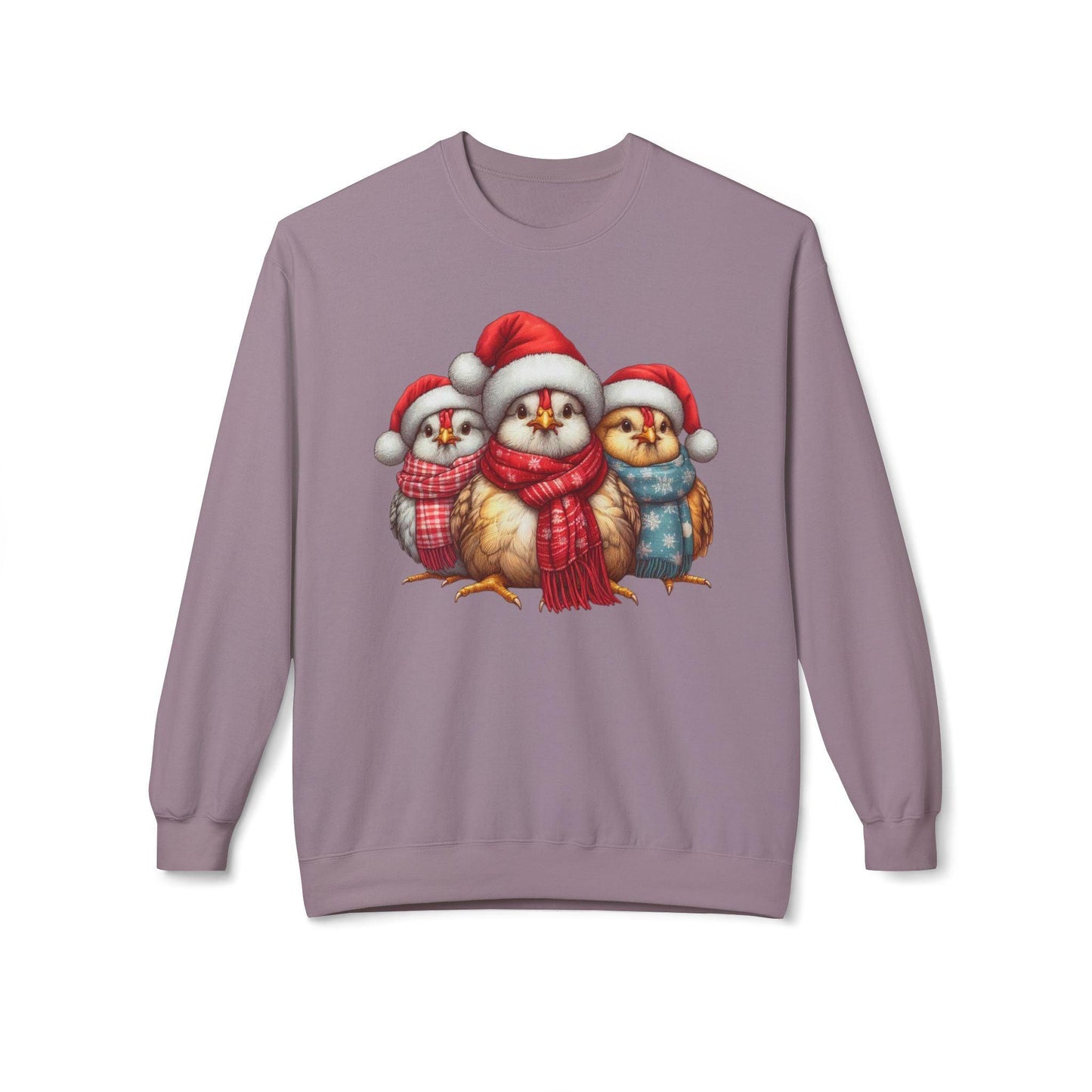 Christmas Chickens Funny Sweatshirt | Animal Lovers Farmer Xmas Shirt - Stylfer