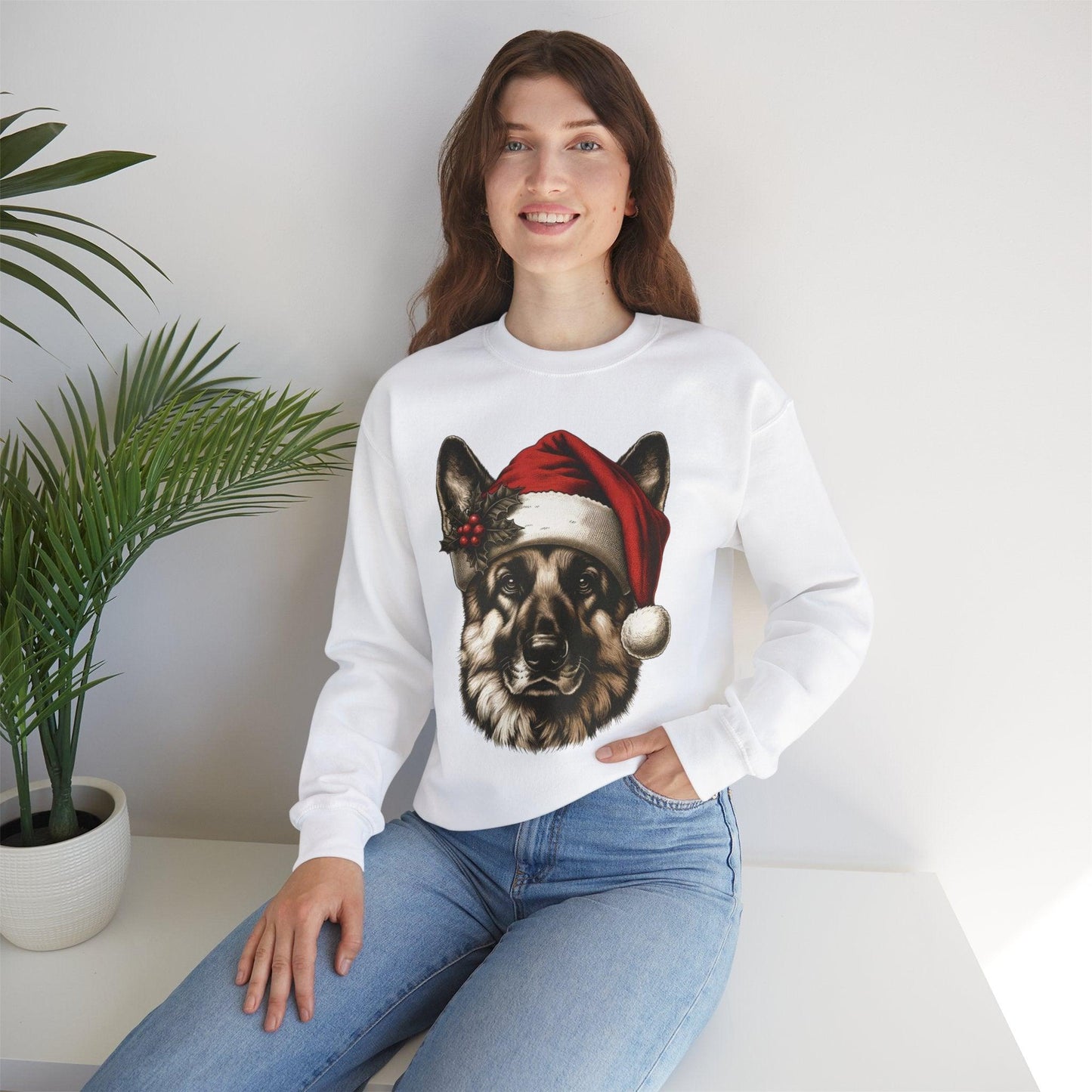 Funny German Shepherd Christmas Sweatshirt – Cozy Festive Dog Lover Apparel - Stylfer