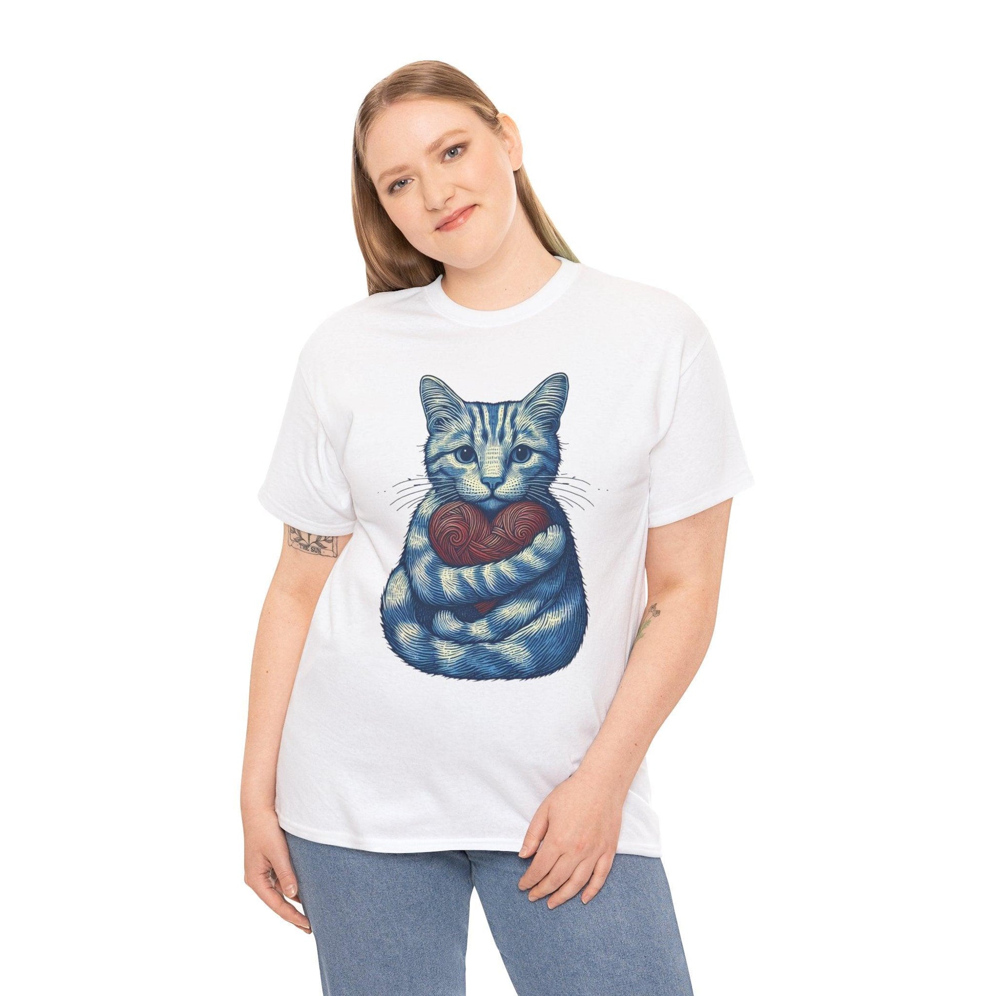 Cute Love Cat Valentines Shirt | Adorable Heart Design - Stylfer