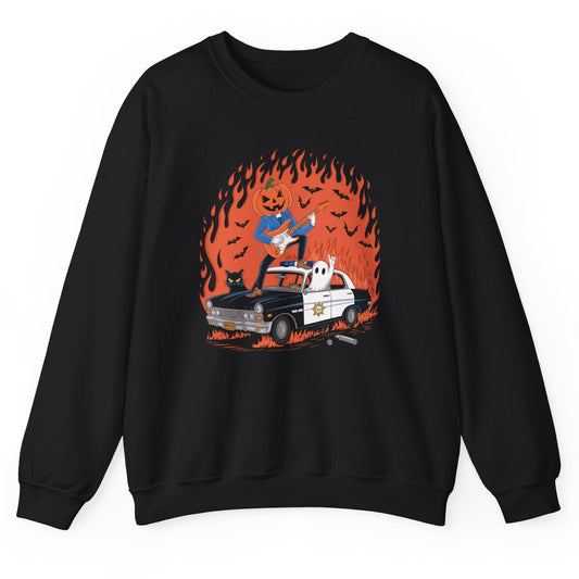 Crazy Pumpkin Adventure Sweatshirt – Horror Rock Spooky Halloween Pullover