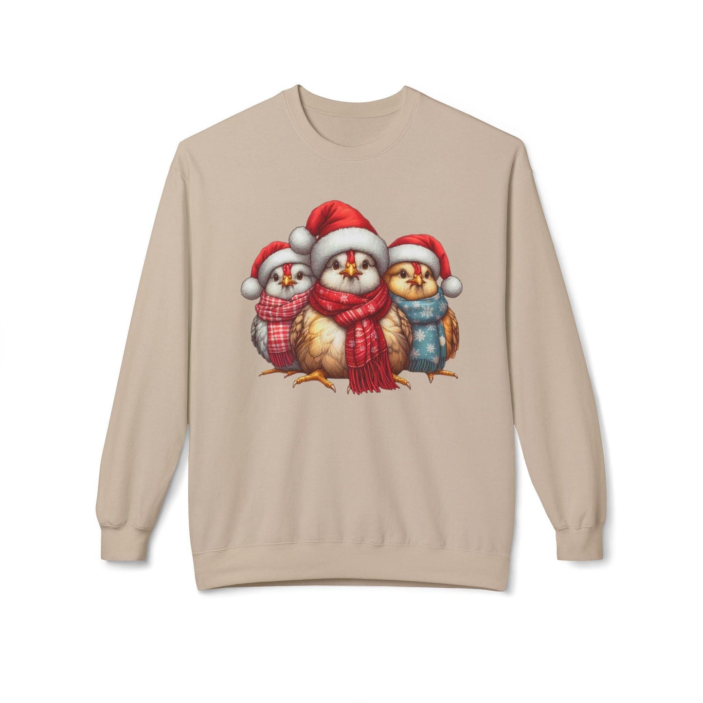 Christmas Chickens Funny Sweatshirt | Animal Lovers Farmer Xmas Shirt - Stylfer