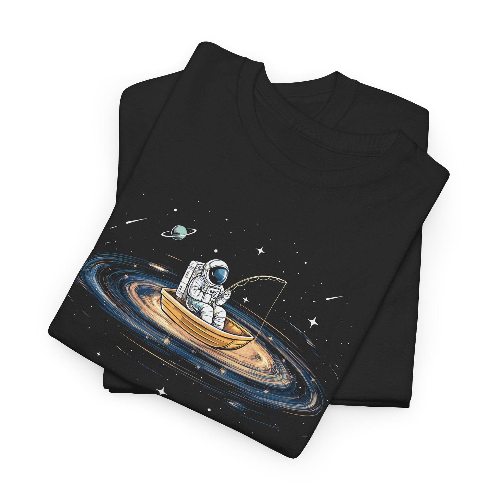 Astronaut Fishing in Space Shirt | Artistic Galaxy Graphic Tee - Stylfer