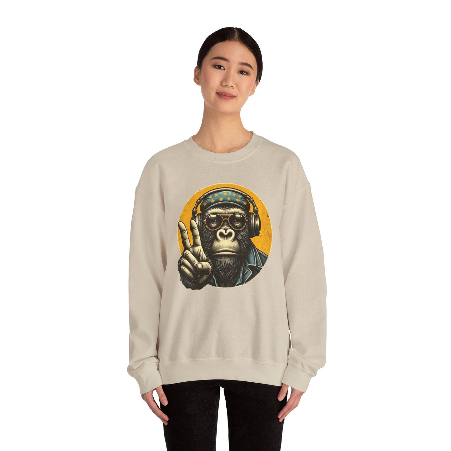 Cool Monkey Sweatshirt | Funky Monkey Face Sweatshirt for Men & Women - Stylfer