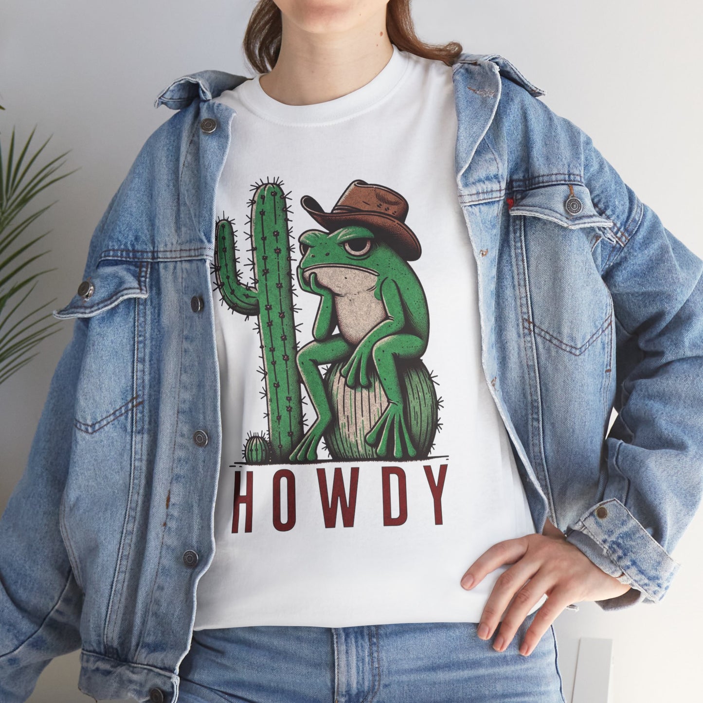 Funny Frog Cowboy T-Shirt | 'Howdy' Western Graphic Tee for Men & Women