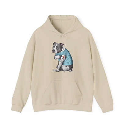 I Love Mom Pit Bull Hoodie | Funny Dog Tattoo Mother’s Day Sweatshirt - Stylfer