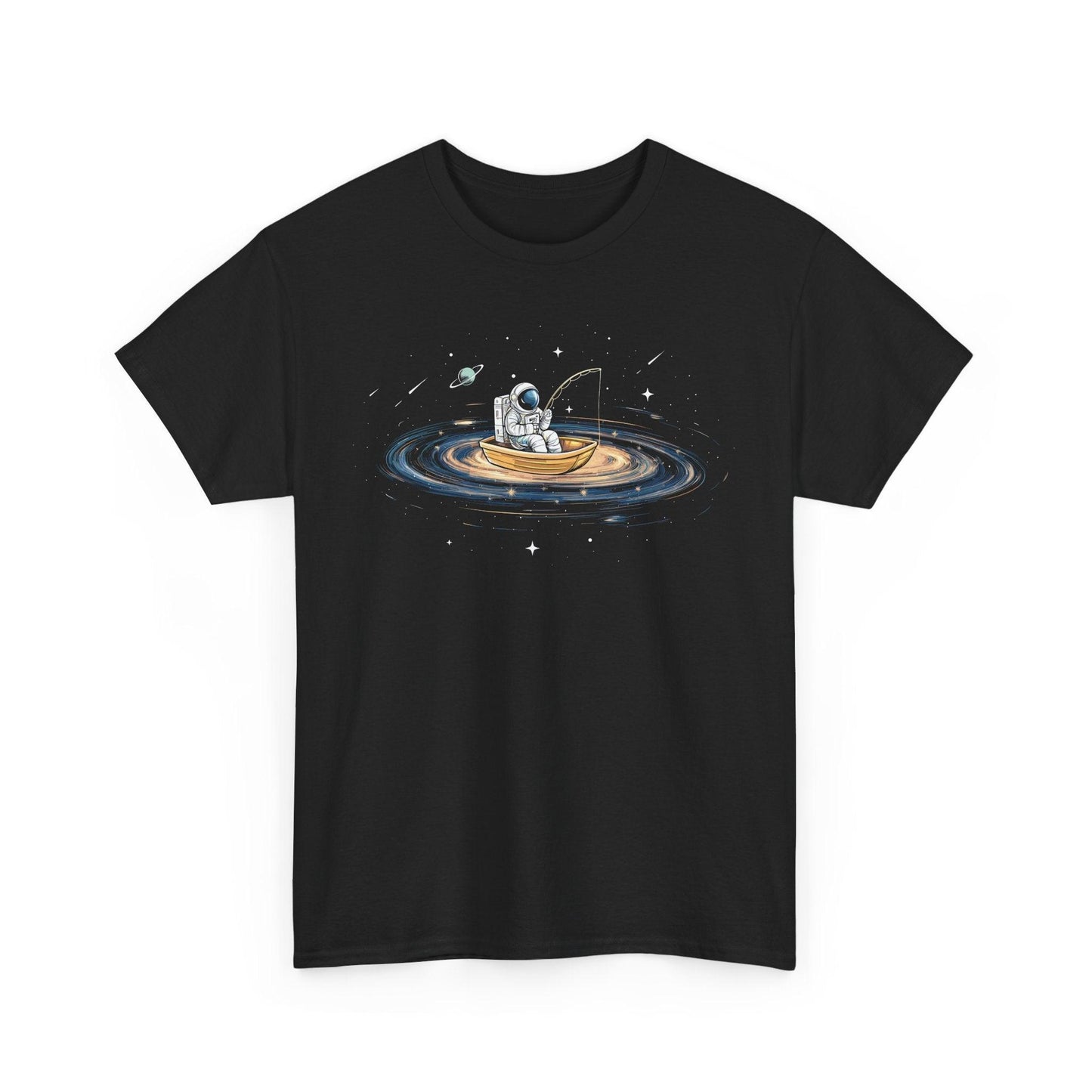 Astronaut Fishing in Space Shirt | Artistic Galaxy Graphic Tee - Stylfer