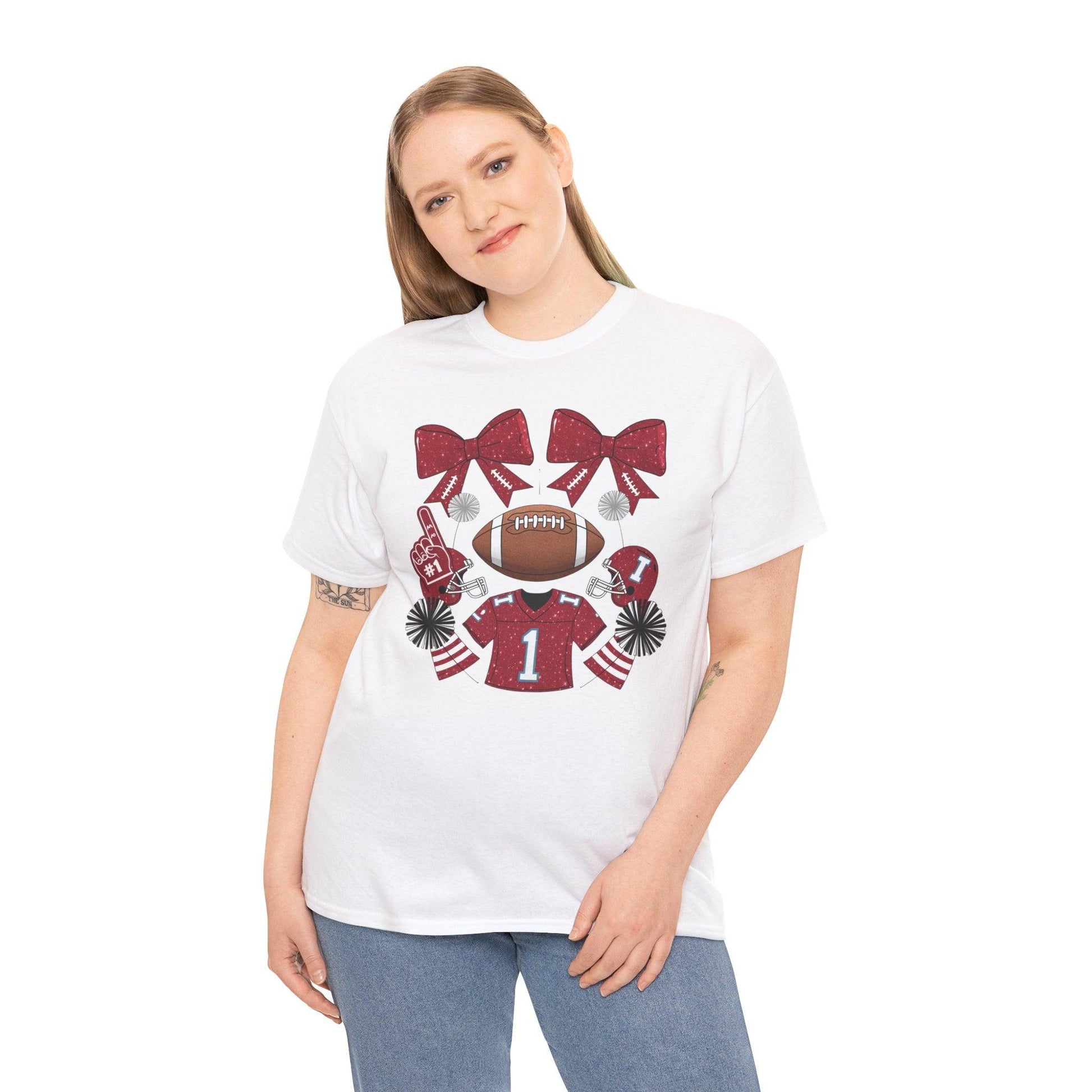 Game Day Red Football Shirt | Bold Sports Fan Design - Stylfer